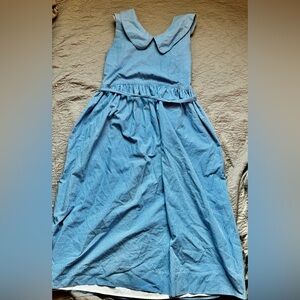 Vintage Blue Gingham Sleeveless Dress